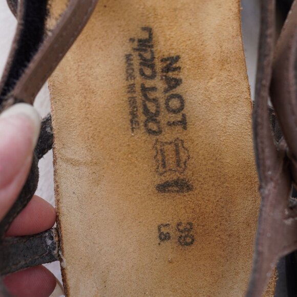 Naot Bronze Leather Open Toe Comfort Sandals Size 39 Hook & Loop Strap - Picture 4 of 8